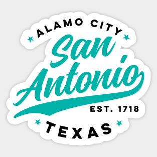 Vintage San Antonio Alamo City Texas Teal USA Sticker